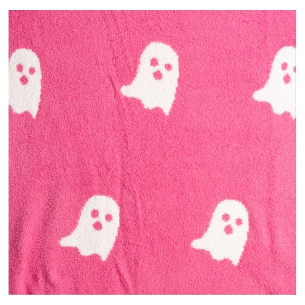 Cupcakes and Cashmere Halloween Ghosts Throw Pink Ghosts! Brand new!
